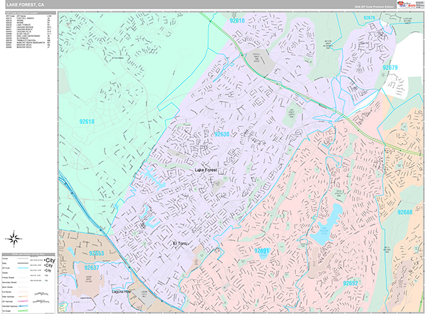 Lake Forest Wall Map